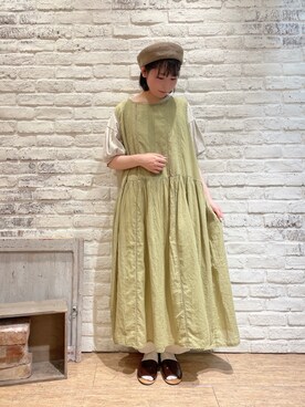 「Samansa Mos2（サマンサ モスモス）のセパレートサンダル（サンダル）」を使った、ながやさん（レディース・157cm）の夏コーディネート