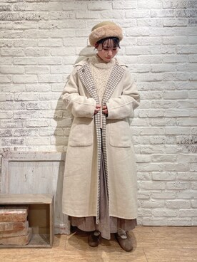 「リバーシブル」｜「アイテム（バレエシューズ）」を使った、ながやさん（レディース・157cm）の冬コーディネート