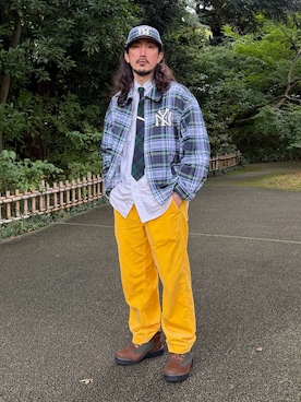 「アイテム（キャップ）」を使った、 $hinih$さん（メンズ・172cm）の秋コーディネート