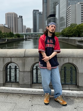 「Timberland（ティンバーランド）のアイテム（ブーツ）」を使った、 $hinih$さん（メンズ・172cm）の夏コーディネート