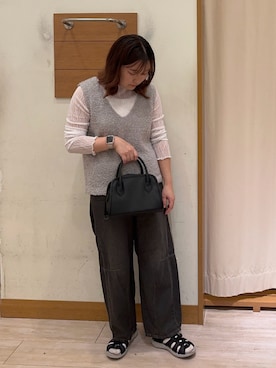 「Samansa Mos2 blue（サマンサモスモスブルー）のアイテム（ベスト）」を使った、ありささん（レディース・155cm）の夏コーディネート