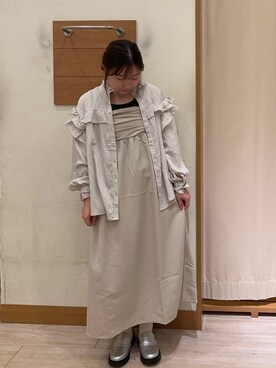 「Samansa Mos2 blue（サマンサモスモスブルー）のアイテム（タンクトップ）」を使った、ありささん（レディース・155cm）の夏コーディネート