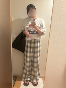PHEENY レーヨン チェック パンツ ブラウン 2 PHEENY（フィーニー）オンブレチェックシリーズ - SOUTH STORE