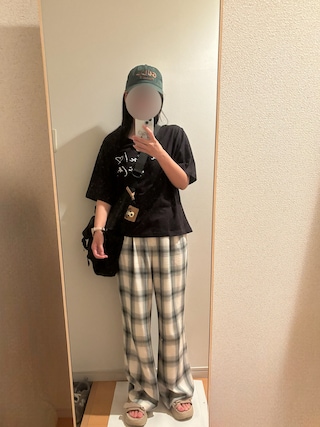 【新品未使用】pheeny チェックパンツ PHEENY（フィーニー）の「【PHEENY】Rayon ombre check 2 tuck