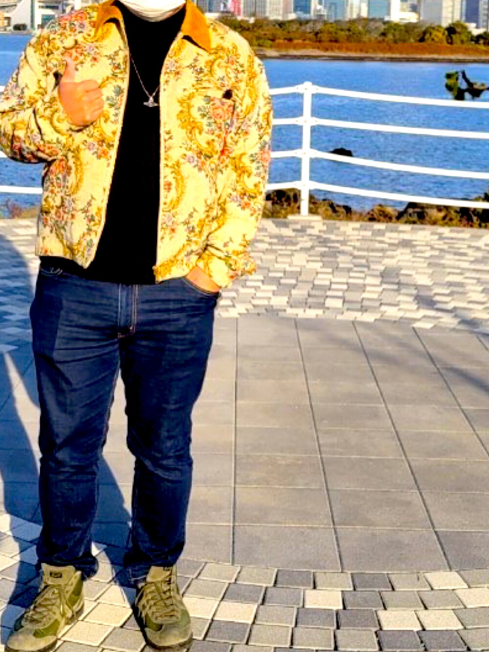 「モンキータイム、カジュアル」｜「MONKEY TIMEの＜monkey time＞ GOBELIN ZIP WORK JKT Beige/ワークジャケット（その他アウター、その他）」を使った、たかさん（メンズ・175cm）の冬コーディネートの1枚目の写真