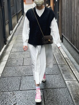 「chanel」｜「アイテム（シャツワンピース）」を使った、SARAさん（レディース・165cm）の秋コーディネート