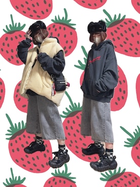 チャッキーナ 𓆌さん(レディース・160cm)の冬コーディネート