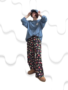 「アイテム（モカシン/デッキシューズ）」を使った、チャッキーナ 𓆌さん（レディース・160cm）の秋コーディネート