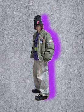 「アイテム（ニットキャップ/ビーニー）」を使った、チャッキーナ 𓆌さん（レディース・160cm）の秋コーディネート