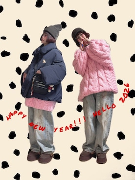 「Acne Studios（アクネストゥディオズ）のアイテム」を使った、チャッキーナ 𓆌さん（レディース・160cm）の冬コーディネート