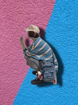 「Supreme （シュプリーム）のアイテム（ショルダーバッグ）」を使った、チャッキーナ 𓆌さん（レディース・160cm）の秋コーディネート