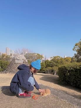 「Supreme （シュプリーム）のアイテム（帽子）」を使った、チャッキーナ 𓆌さん（レディース・160cm）の春コーディネート