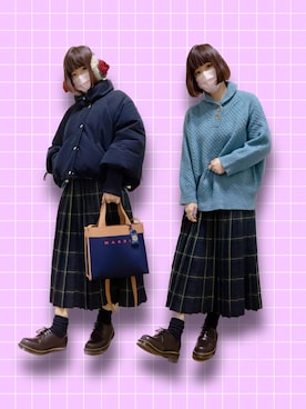 「mercibeaucoup,（メルシーボークー）のアイテム（ジャケット/アウター）」を使った、チャッキーナ 𓆌さん（レディース・160cm）の春コーディネート