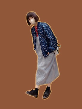 「RNA（アールエヌエー）のアイテム（ブルゾン）」を使った、チャッキーナ 𓆌さん（レディース・160cm）の秋コーディネート
