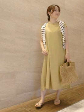 「URBAN RESEARCH ROSSO WOMEN（アーバンリサーチ　ロッソ）のアイテム（ワンピース/ドレス）」を使った、ヤマサキナナさん（レディース・160cm）の夏コーディネート