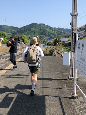 「karrimor（カリマー）のアイテム（バックパック/リュック）」を使った、rysaさん（レディース・158cm）の春コーディネート