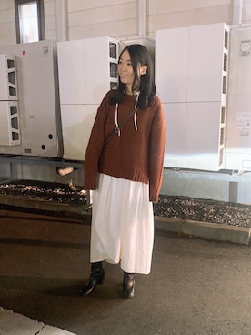「クレドナ」｜「アイテム（ワンピース/ドレス）」を使った、あいさん（レディース・162cm）の秋コーディネート