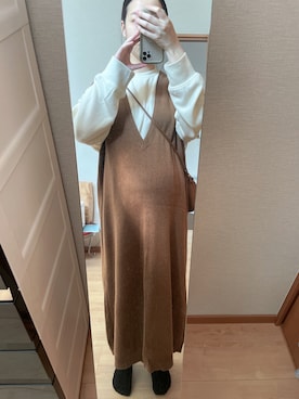 「クレドナ」｜「アイテム（ワンピース/ドレス）」を使った、あいさん（レディース・162cm）の秋コーディネート