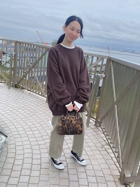 「クレドナ」｜「アイテム（スラックス）」を使った、あいさん（レディース・162cm）の秋コーディネート