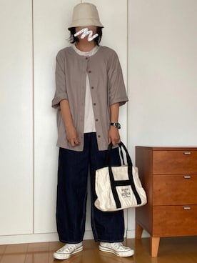 「MAISON DE REEFUR（メゾンドリーファー）のアイテム（トートバッグ）」を使った、izuさん（レディース・168cm）の夏コーディネート