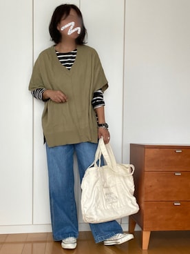 「MAISON DE REEFUR（メゾンドリーファー）のアイテム（トートバッグ）」を使った、izuさん（レディース・168cm）の秋コーディネート