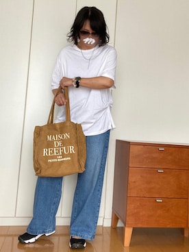 「MAISON DE REEFUR（メゾンドリーファー）のアイテム（トートバッグ）」を使った、izuさん（レディース・168cm）の夏コーディネート