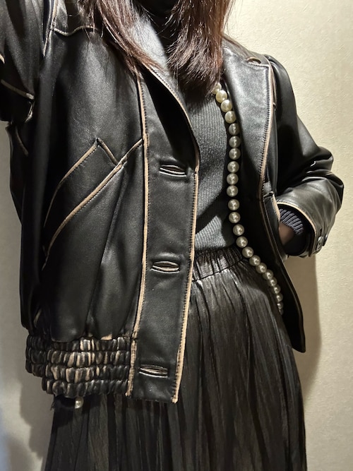 moussyマウジーAGED LEATHER BLOUSONレザーブルゾン MOUSSY（マウジー）の「AGED LEATHER ブルゾン（ブルゾン）」 - WEAR