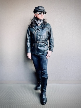 「アイテム（キャスケット）」を使った、Yasunishi69さん（メンズ・168cm）の春コーディネート