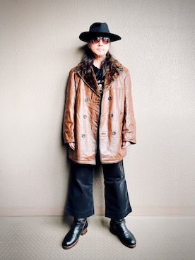 「アイテム（ピーコート）」を使った、YasushiImanishiさん（メンズ・168cm）の秋コーディネート