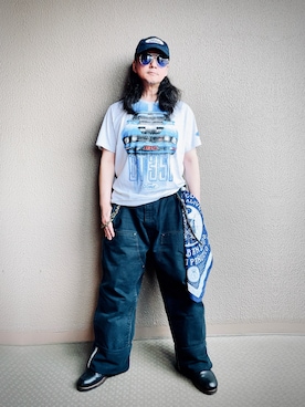 「アイテム（カーゴパンツ）」を使った、YasushiImanishiさん（メンズ・168cm）の夏コーディネート