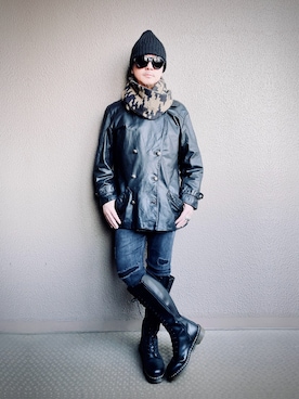 「アイテム（ネックウォーマー/スヌード）」を使った、Yasunishi69さん（メンズ・168cm）の冬コーディネート