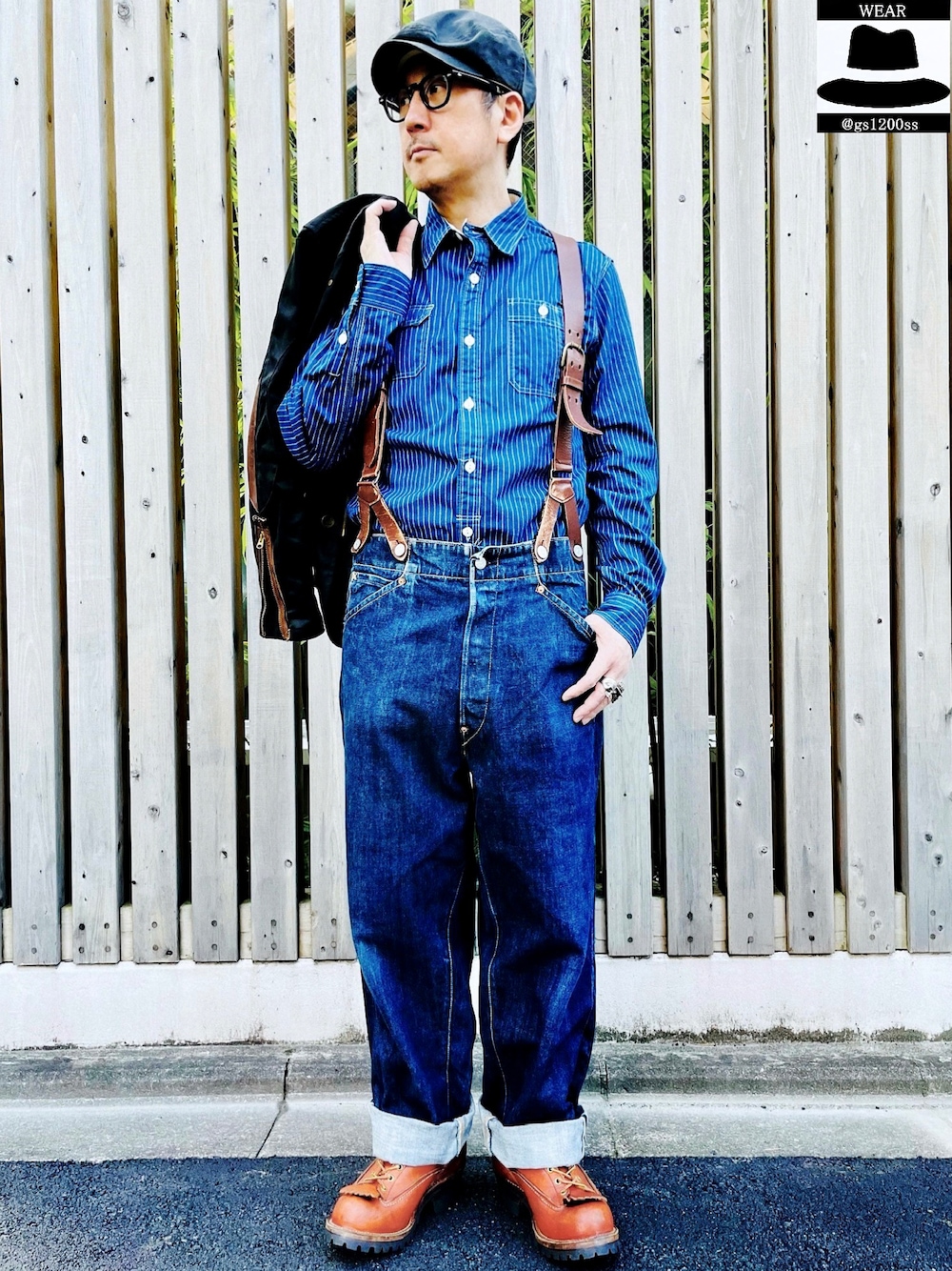 EVISUのサスペンダーを使ったメンズ人気ファッションコーディネート - WEAR