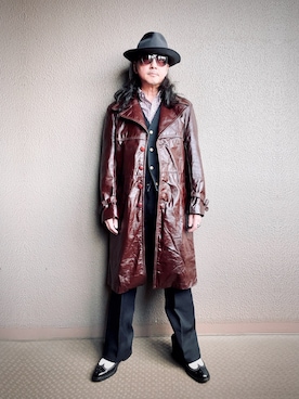 「アイテム（トレンチコート）」を使った、Yasunishi69さん（メンズ・168cm）の冬コーディネート