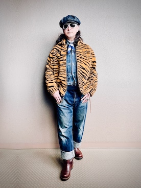 「アイテム（キャスケット）」を使った、YasushiImanishiさん（メンズ・168cm）の秋コーディネート