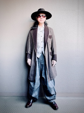 「アイテム（スラックス）」を使った、Yasunishi69さん（メンズ・168cm）の冬コーディネート