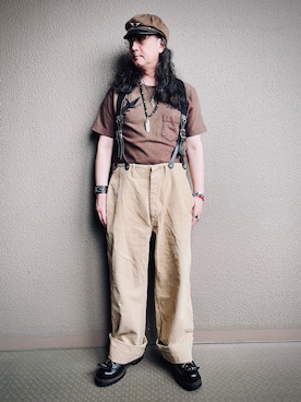 「RRL（ダブル アール エル）のアイテム」を使った、Yasunishi69さん（メンズ・168cm）の夏コーディネート