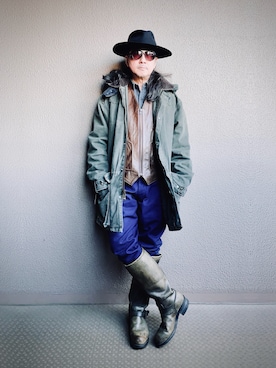 「CALEE（キャリー）のアイテム」を使った、Yasunishi69さん（メンズ・168cm）の冬コーディネート