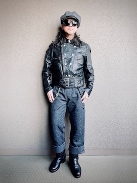 「アイテム（キャスケット）」を使った、Yasunishi69さん（メンズ・168cm）の春コーディネート