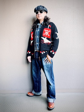 「アイテム（キャスケット）」を使った、Yasunishi69さん（メンズ・168cm）の春コーディネート