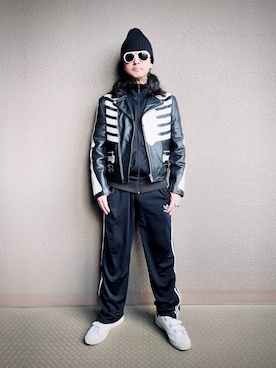 「EVISU（エヴィス）のアイテム」を使った、Yasunishi69さん（メンズ・168cm）の冬コーディネート