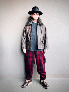 「CALEE（キャリー）のアイテム」を使った、Yasunishi69さん（メンズ・168cm）の冬コーディネート