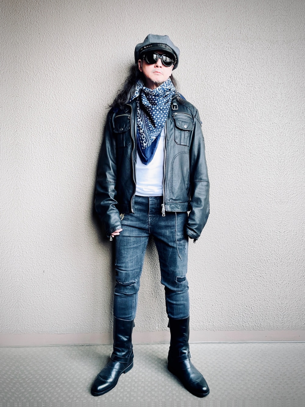 Yasunishi69｜GASのライダースジャケットを使ったコーディネート - WEAR