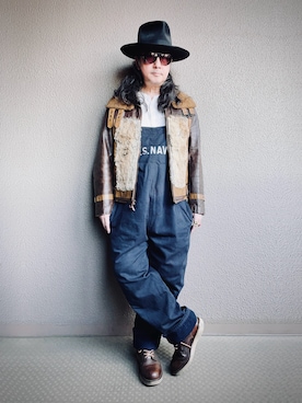 「アイテム（ミリタリージャケット）」を使った、Yasunishi69さん（メンズ・168cm）の秋コーディネート