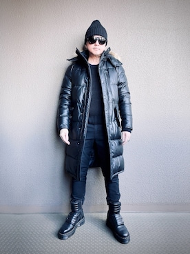 「EVISU（エヴィス）のアイテム」を使った、Yasunishi69さん（メンズ・168cm）の冬コーディネート