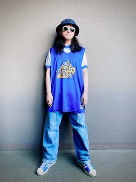 「VINTAGE（ヴィンテージ）のアイテム」を使った、YasushiImanishiさん（メンズ・168cm）の夏コーディネート
