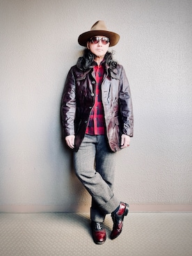 「アイテム（ドレスシューズ）」を使った、Yasunishi69さん（メンズ・168cm）の冬コーディネート