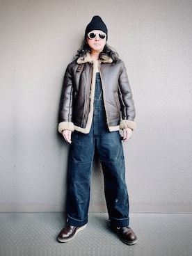 「EVISU（エヴィス）のアイテム」を使った、Yasunishi69さん（メンズ・168cm）の冬コーディネート