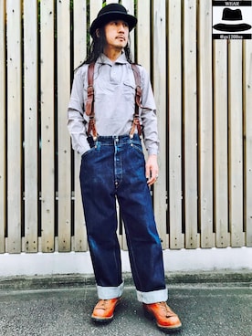 「666（シックスシックスシックス）のアイテム（帽子）」を使った、Yasunishi69さん（メンズ・168cm）の秋コーディネート