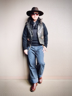 「アイテム（その他アウター）」を使った、YasushiImanishiさん（メンズ・168cm）の秋コーディネート