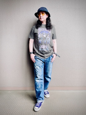「SUGAR CANE（シュガーケーン）のアイテム」を使った、Yasunishi69さん（メンズ・168cm）の夏コーディネート